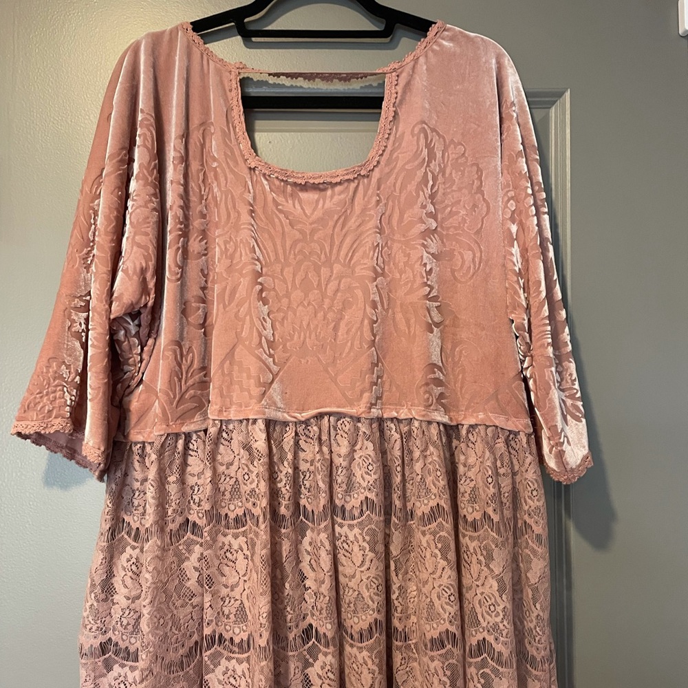 Free people xs oversized velvet mauve tunic